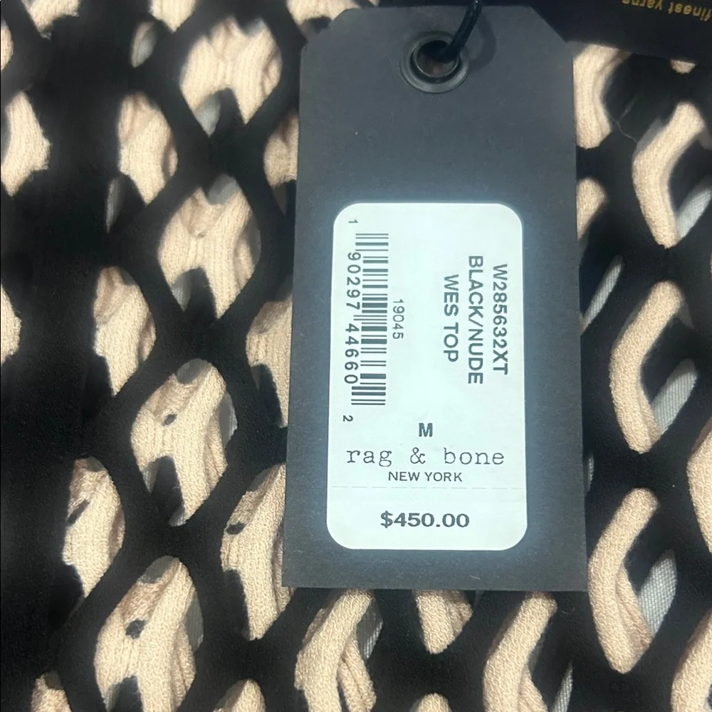 Rag & Bone Black and Tan Patterned Blouse - Picture 6 of 7